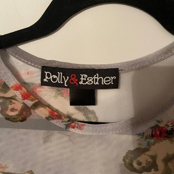 Polly & Esther Vintage Style Sheer Top - Picture 2 of 3
